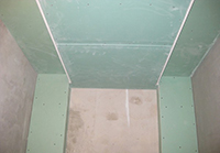 стена и потолок из гипсокартона в ванной