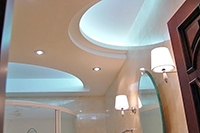 гипсокартонный потолок в ванной фото